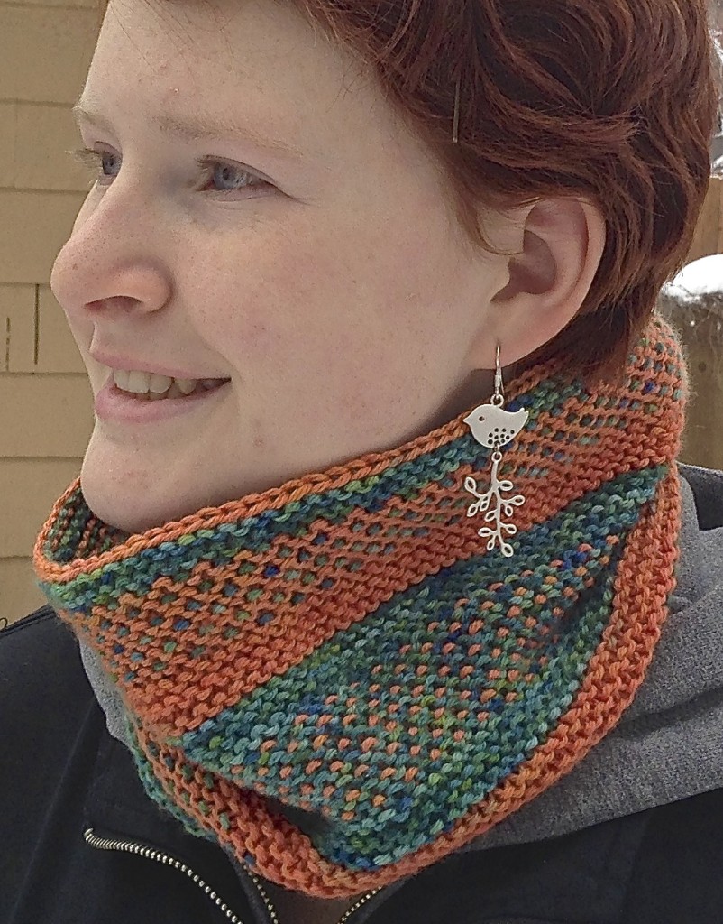 The Slippy Cowl- available as a kit in ModeLuxe and MordeWerk Worsted.